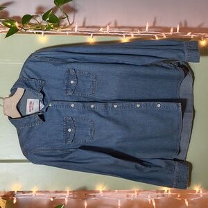 Women's Mossimo Blue Denim Button Up M